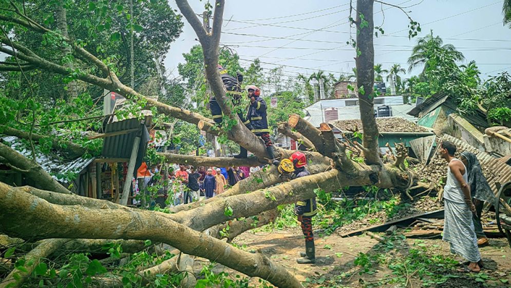 রংপুরে কালবৈশাখী ঝড় ও শিলাবৃষ্টিতে ঘরবাড়ি-ফসলের ক্ষতি